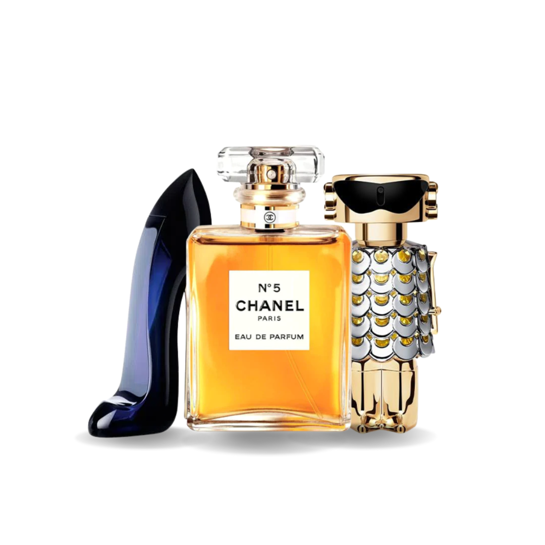 Coffret 3 Parfums : GOOD GIRL, CHANEL Nº5 & FAME – 100 ml chacun